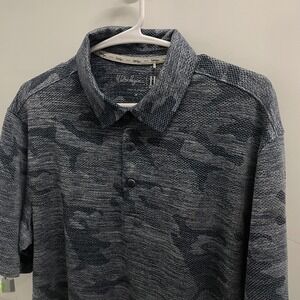 Walter Hagen 11 Majors Mens Blue Camo Golf Polo Shirt Size M Short Sleeve Knit